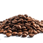 Coffee beans on white background kaffeebohnen